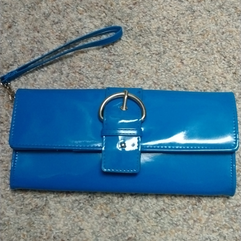 Blue wristlet, wallet Stadium approved, NFL Detroit Lions, COLTS, BUFFALO, RAMS